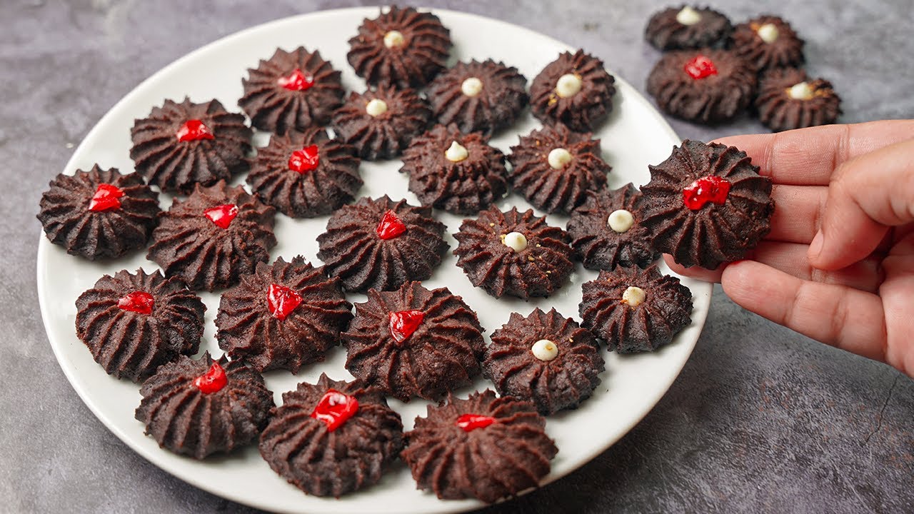 Chocolate Butter Cookies That Melt in Your Mouth | Homemade Butter Cookies Recipe | Yummy