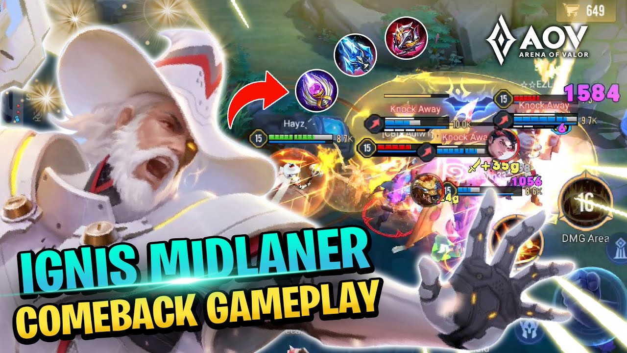 IGNIS MIDLANER COMEBACK BUILD AND GAMEPLAY | AoV | 傳說對決 | RoV | Liên Quân Mobile