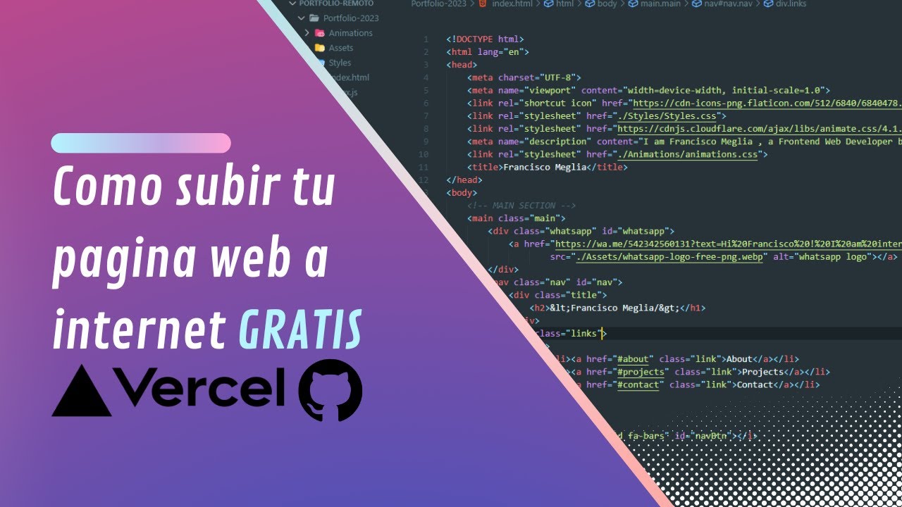 Como subir pagina web a internet con Vercel 2025