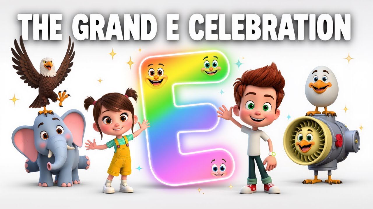 ADVENTURE STORY LEARNING LETTER “E” TINY AND WILY, GRAND E CELEBRATION
