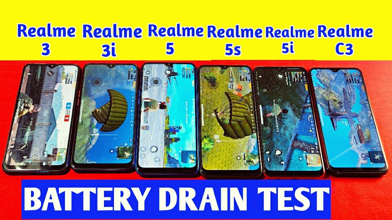 Realme C3 vs Realme 5i vs Realme 5/5s vs Realme 3 vs Realme 3i | Battery Drain Test |