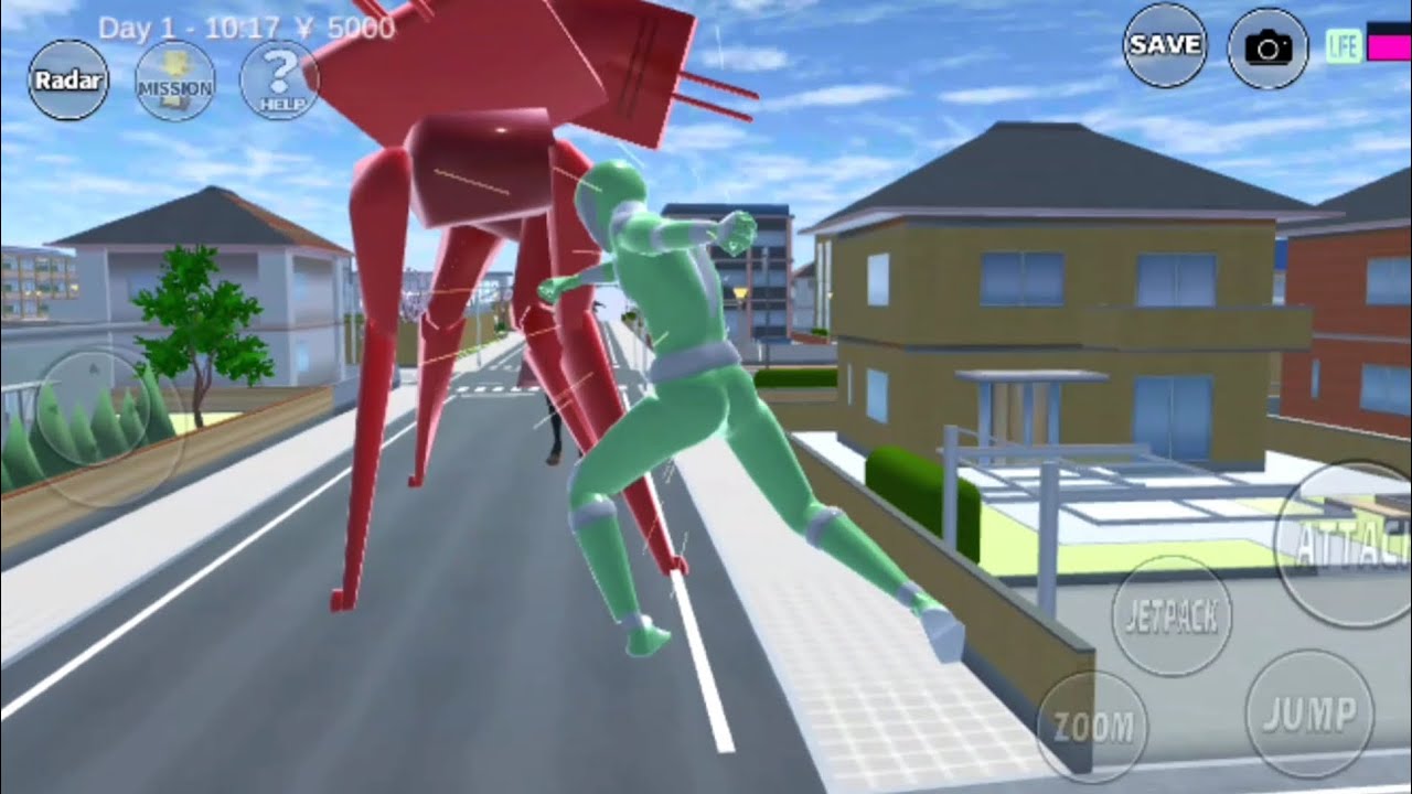 Pawer rengger hijaw vs robot elien#sakuraschoolsimulator 