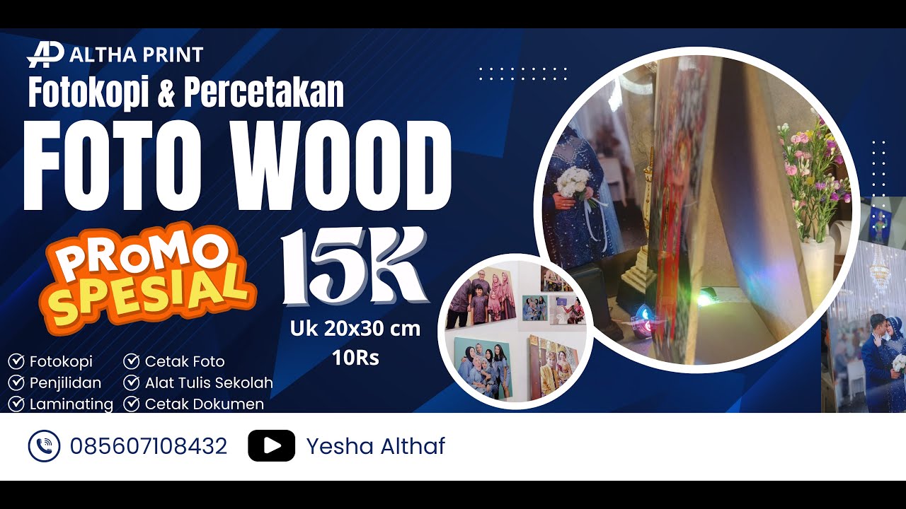 🔴Cetak FOTO WOOD Altha Print | Foto Kayu Premium Anti Pecah & Tahan Air