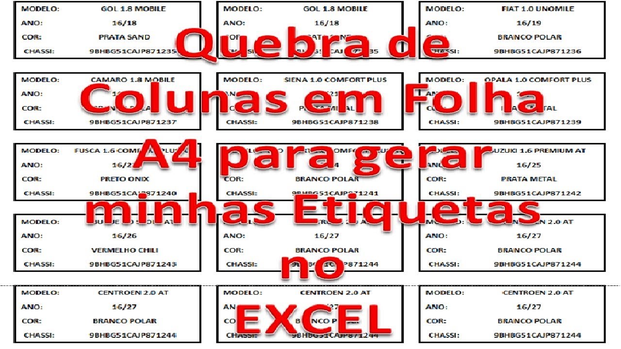 Gerar Etiqueta em Fileira de 3 Colunas em Folha A4 | Dúvida dos Inscritos