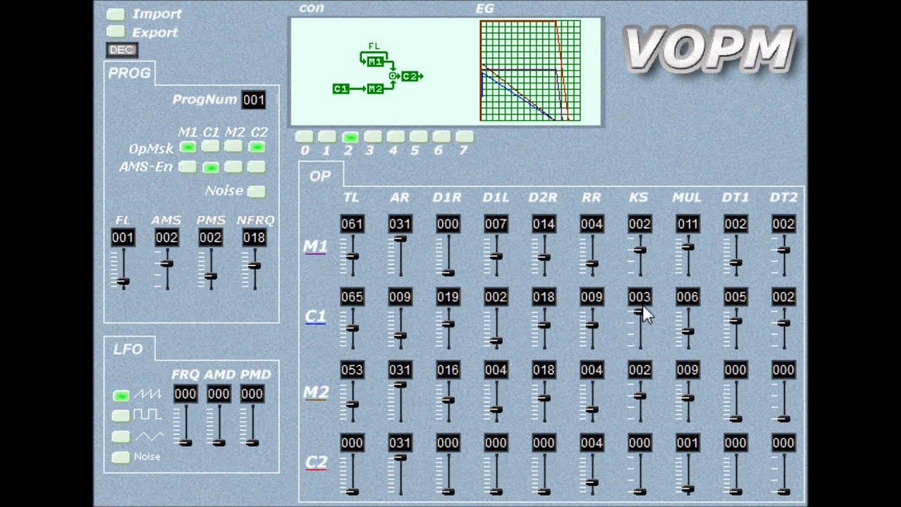 VOPM Virtual fm synthsizer by SAM