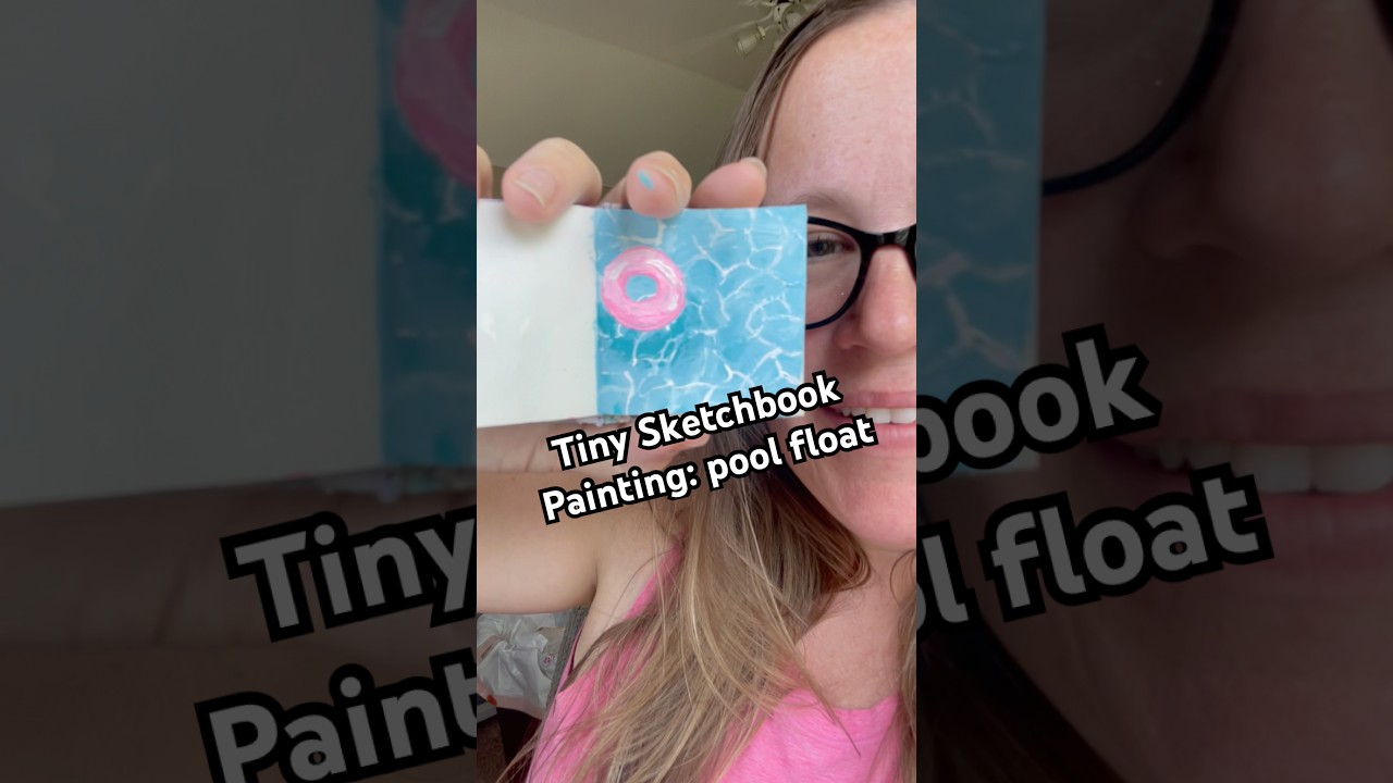 Tiny Sketchbook Painting: Swimming Pool Float #painting #art #paintingwater #pool #arttutorial