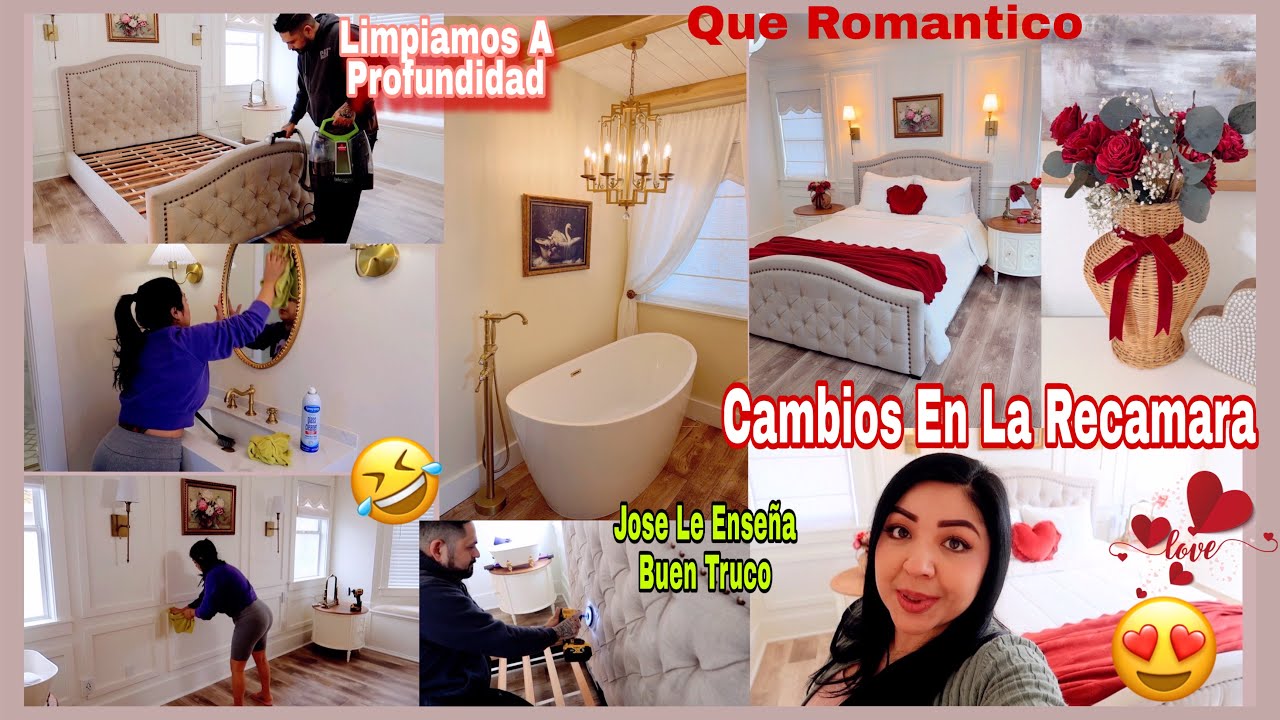 Cambios En La Recamara❤️Limpiamos Profundo-Movimos Muebles🤣Quedó Preciosa Y Romántica San Valentín 