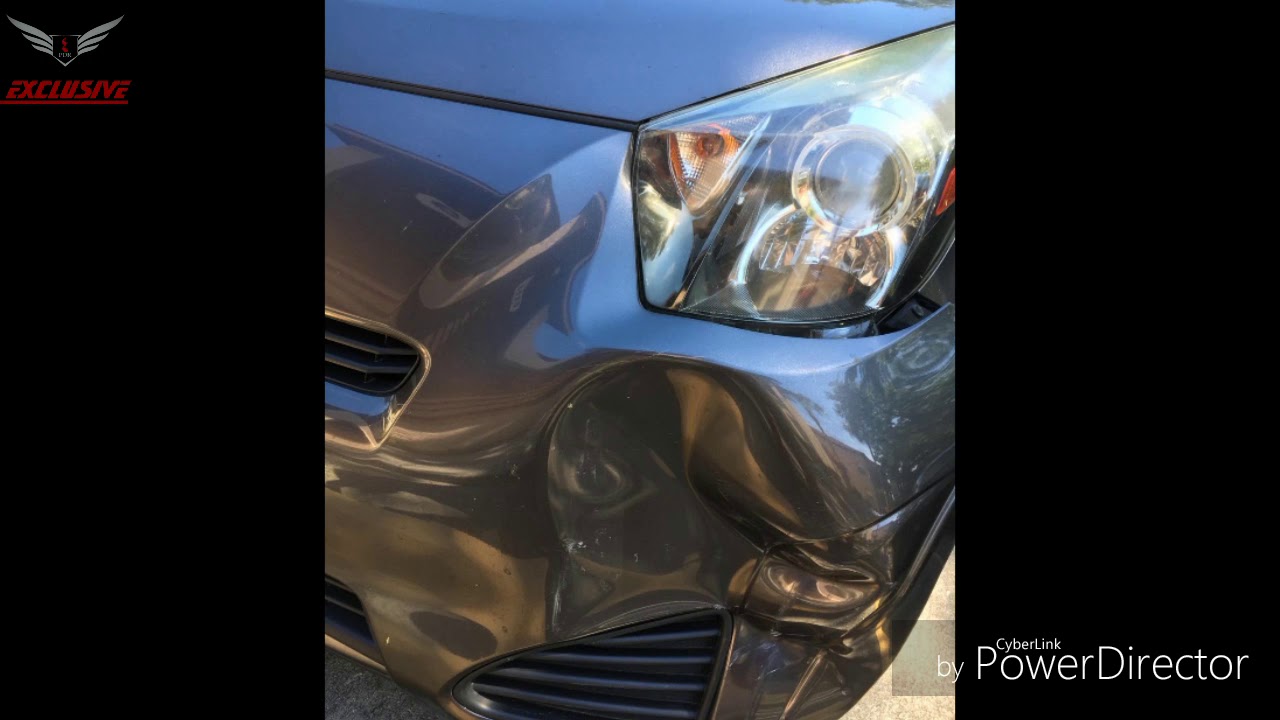 Scion iq front bumper huge dent repair