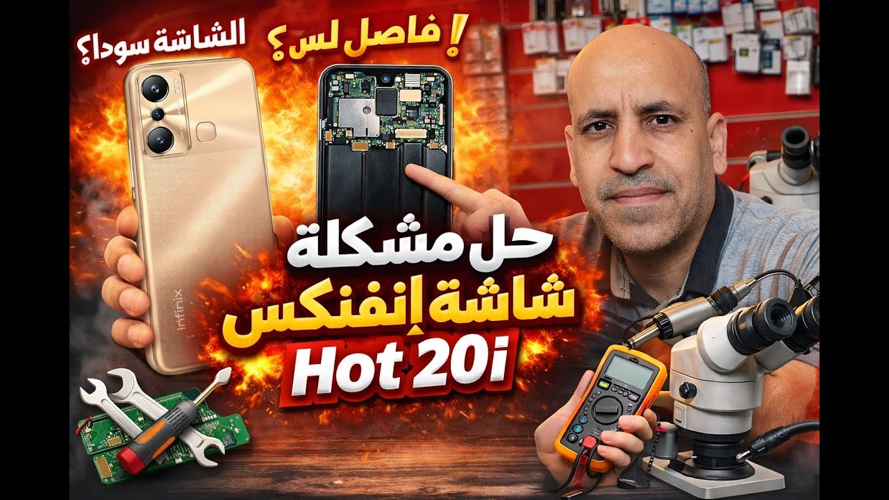🔧 Hot 20i حل مشكلة الشاشة إنفنكس