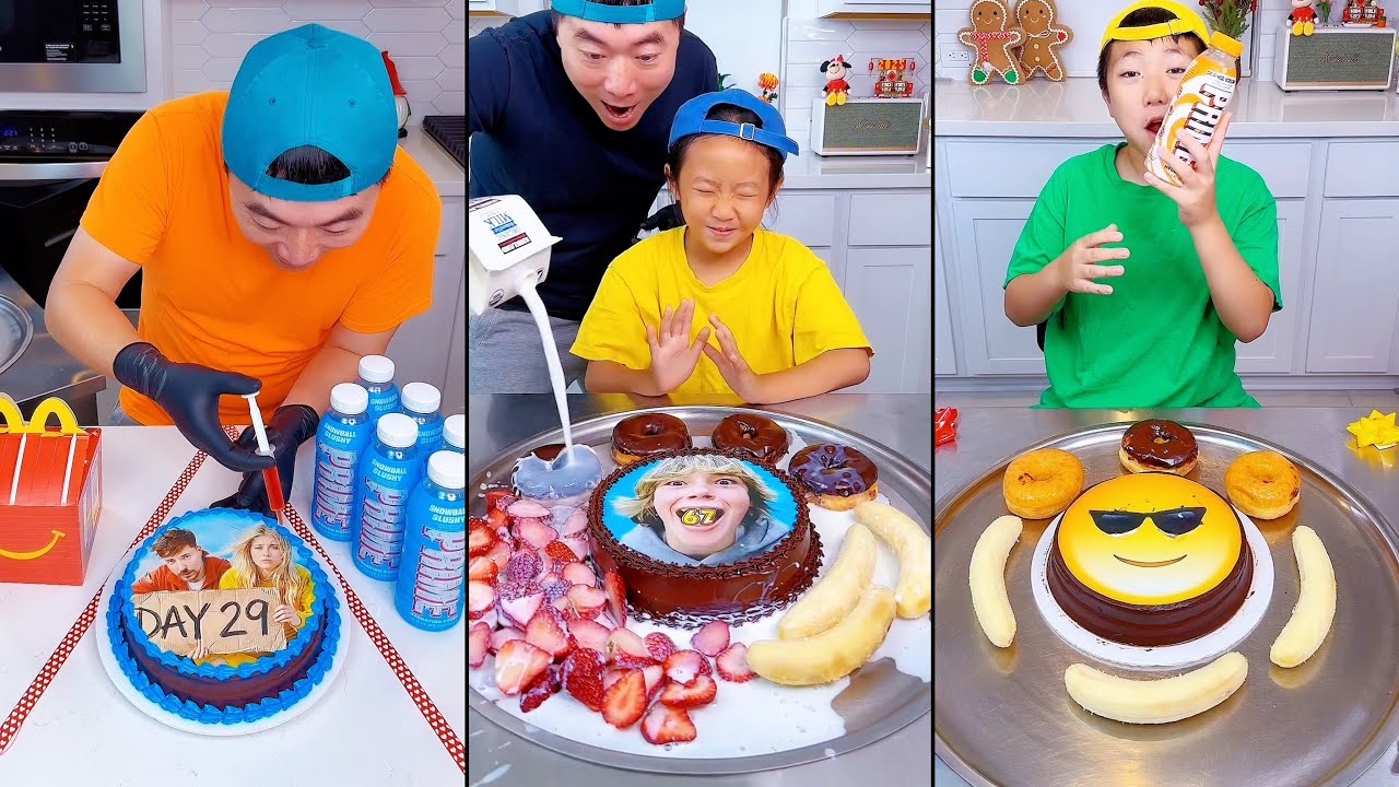 MrBeast cake VS Emoji cake ice cream challenge! 🍨 