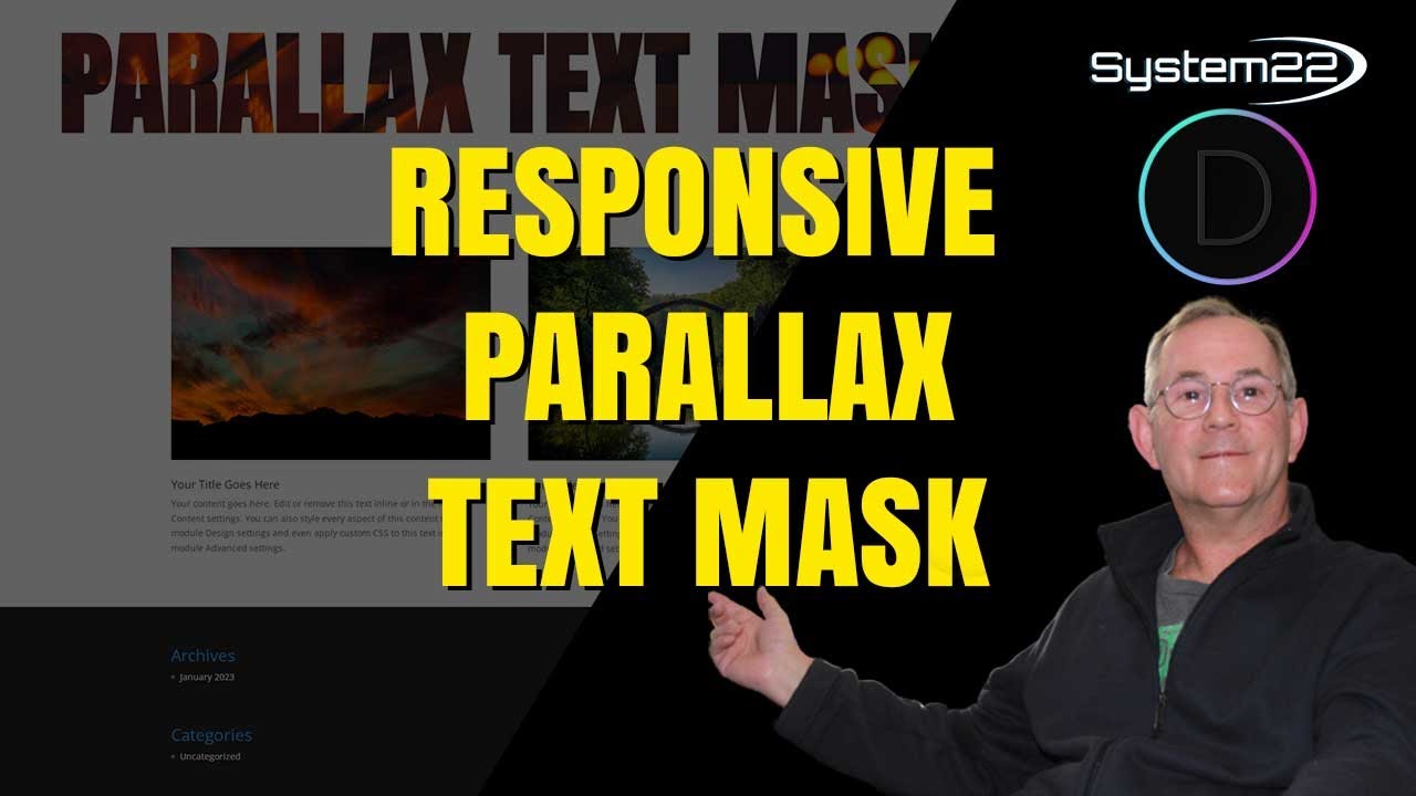 Divi Theme Responsive Parallax Text Mask With No Coding 👍👍👍👍