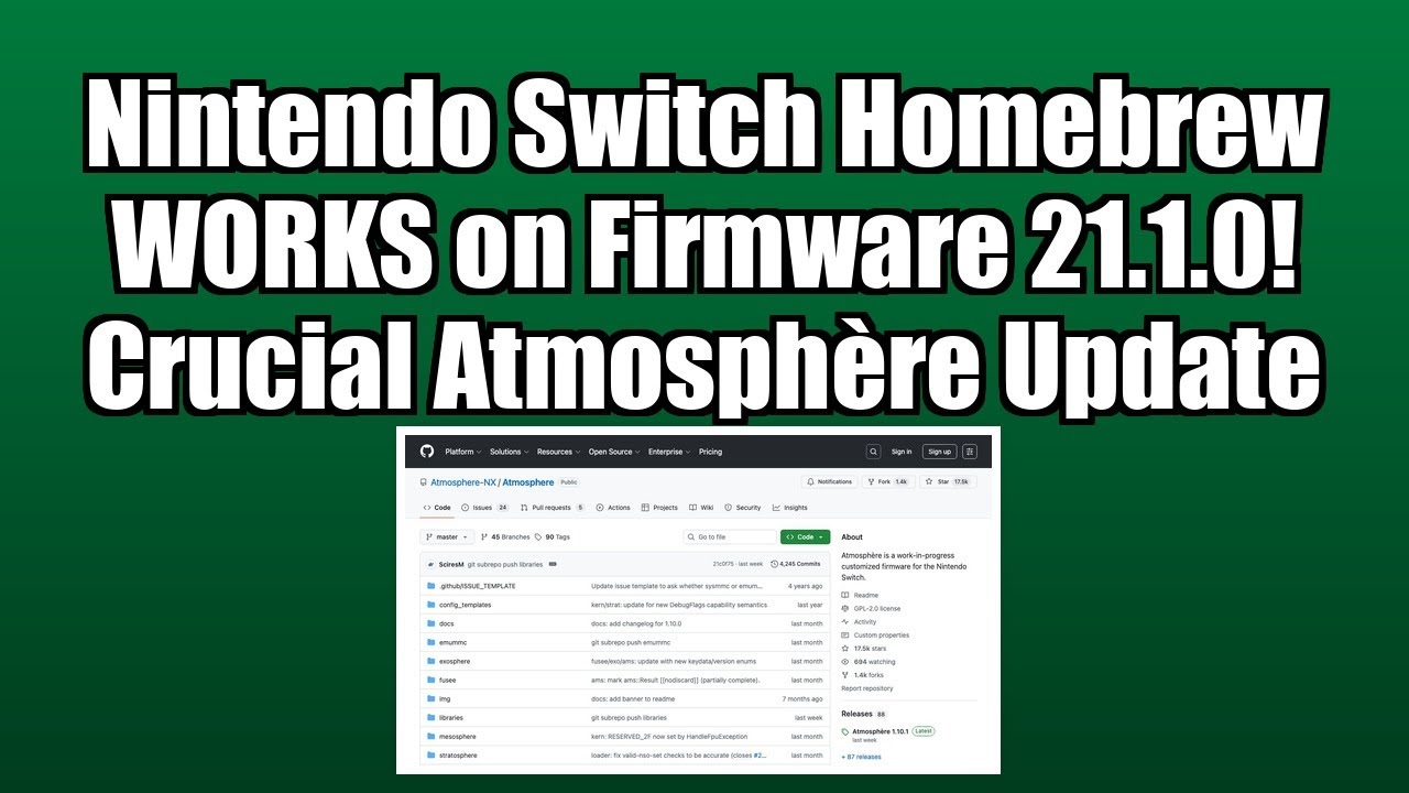 Nintendo Switch Homebrew WORKS on Firmware 21.1.0! Crucial Atmosphère Update