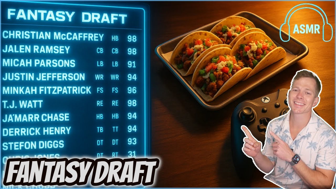 Tacos & Touchdowns | ASMR Madden 26 Fantasy Draft Sim