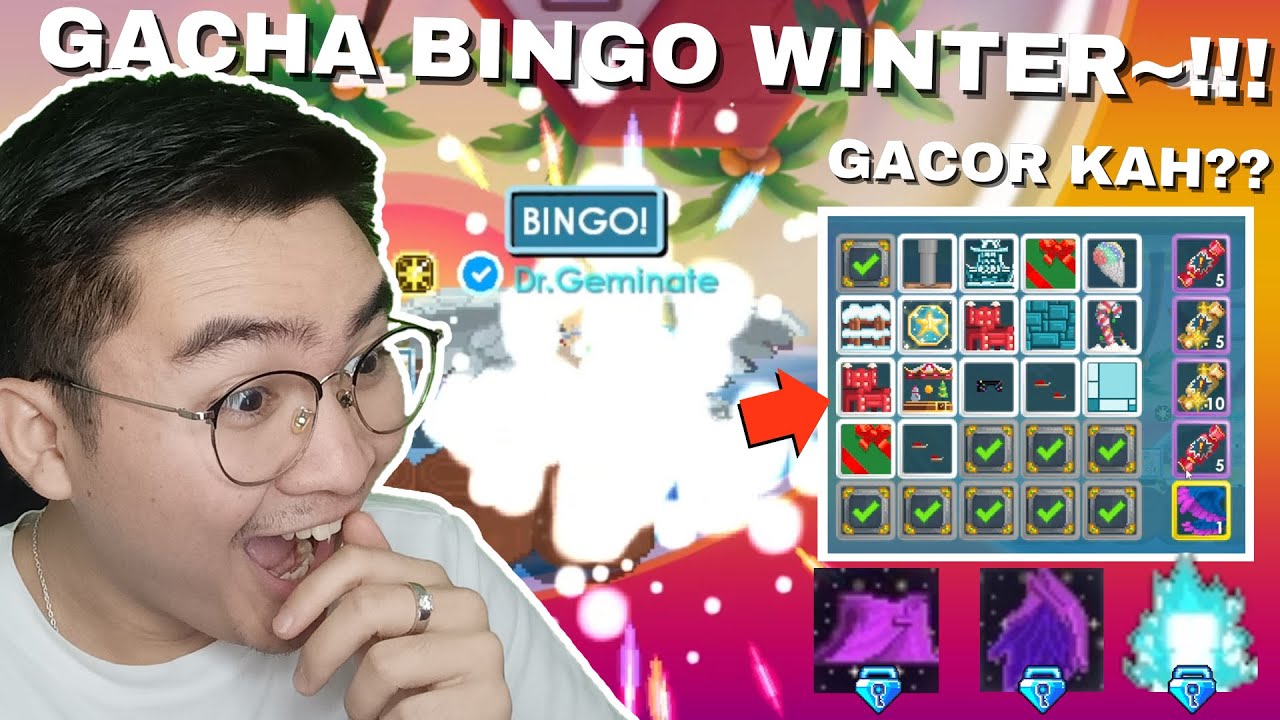 BINGO GACHA LETS GO!! Winter Hadiah Bagus Bingo!! | Growtopia Winter 2025
