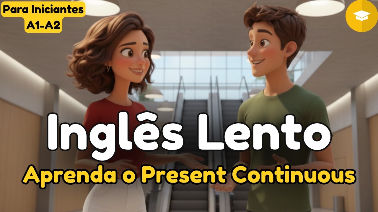 Aprenda o PRESENT CONTINUOUS de forma fácil e natural | Conversação em Inglês no Shopping A1-A2 🛍️