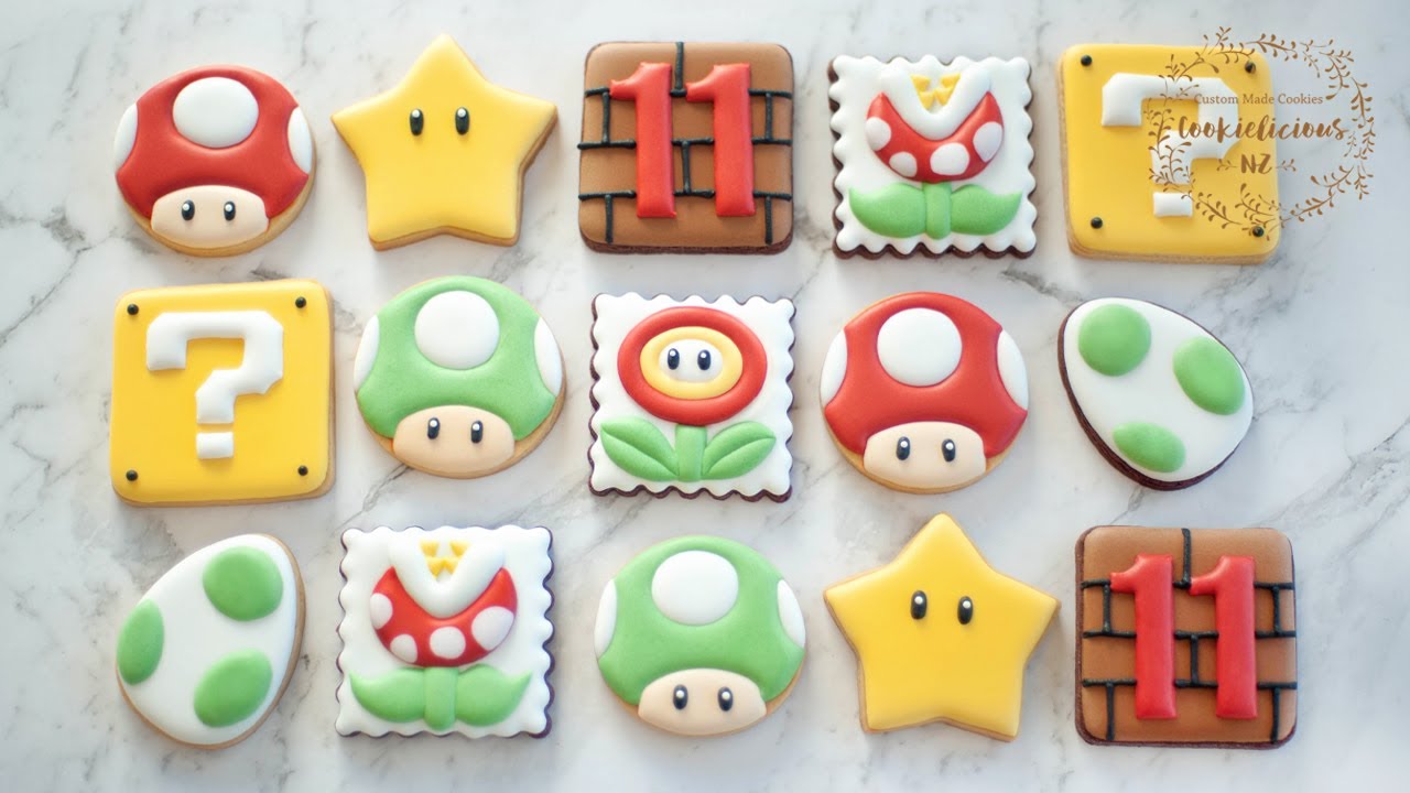 How to decorate SUPER MARIO Cookie ~ with simple shapes