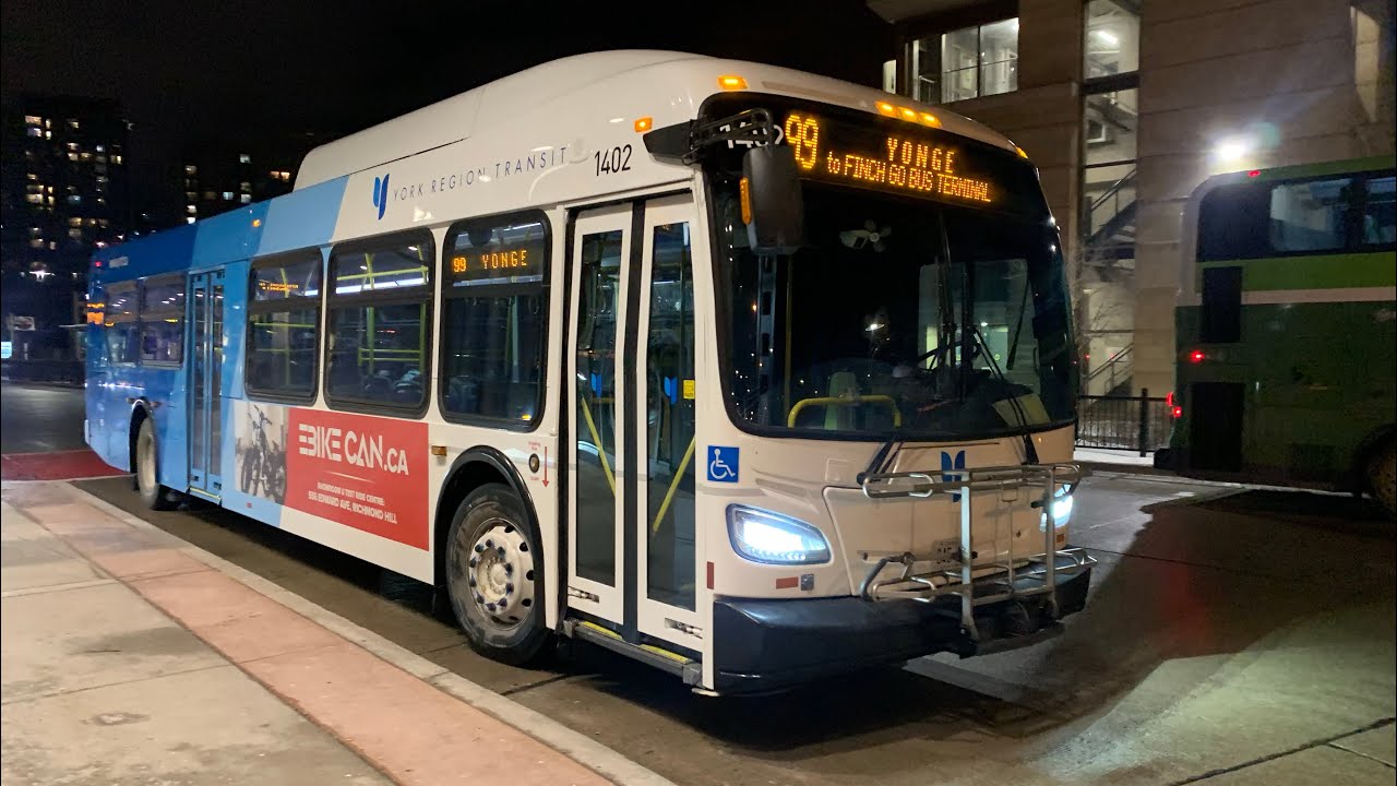 YRT Southbound Ride Video on 1402 on route 99 Yonge South to Richmond Hill Centre Terminal