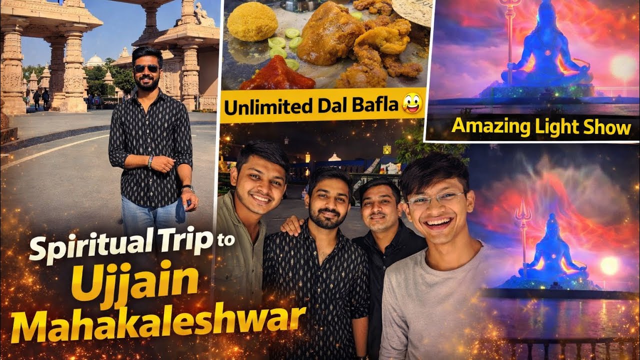 Ujjain Trip Vlog 🔱 | Mahakaleshwar Darshan, Stunning Light Show & Dal Bafla 😋