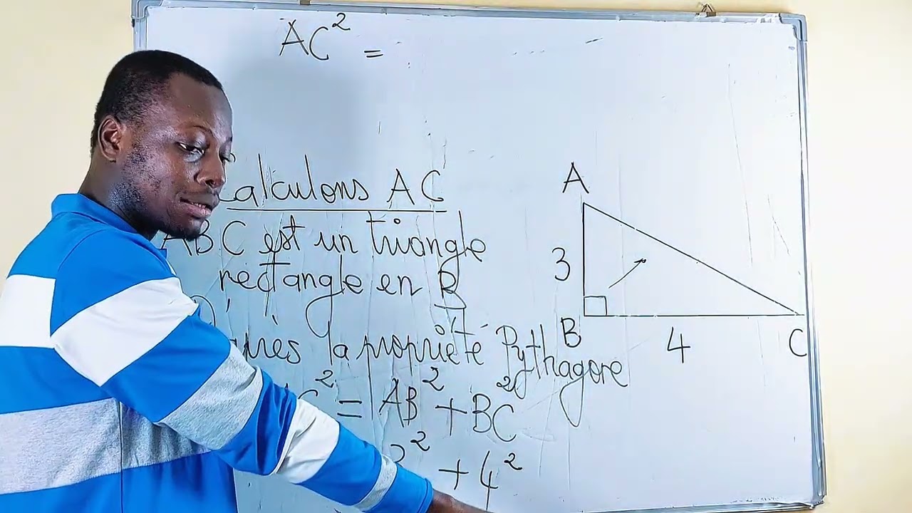 Calculer une longueur à l'aide de la propriété de Pythagore #maths #exercice #calcul 