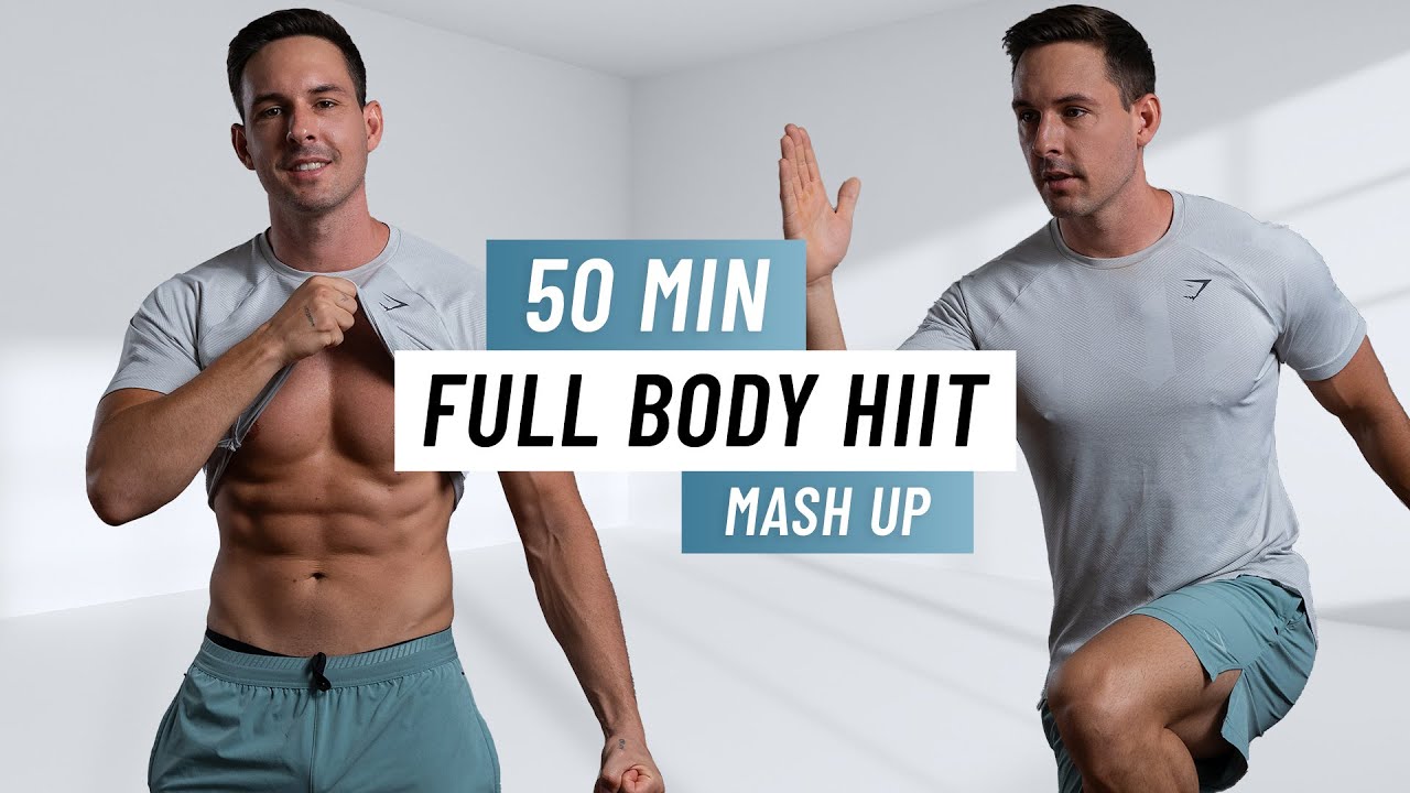 50 MIN FULL BODY CARDIO HIIT Workout - Fat Burn At Home (No Equipment)