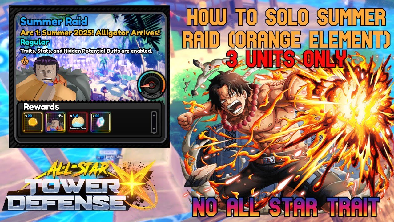 [3 UNITS] How To SOLO Summer Raid ORANGE Element on ASTDX