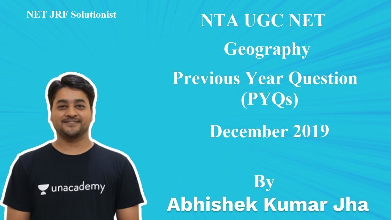 Previous Year Question Paper (PYQs) || Geography || NTA UGC NET || December 2019
