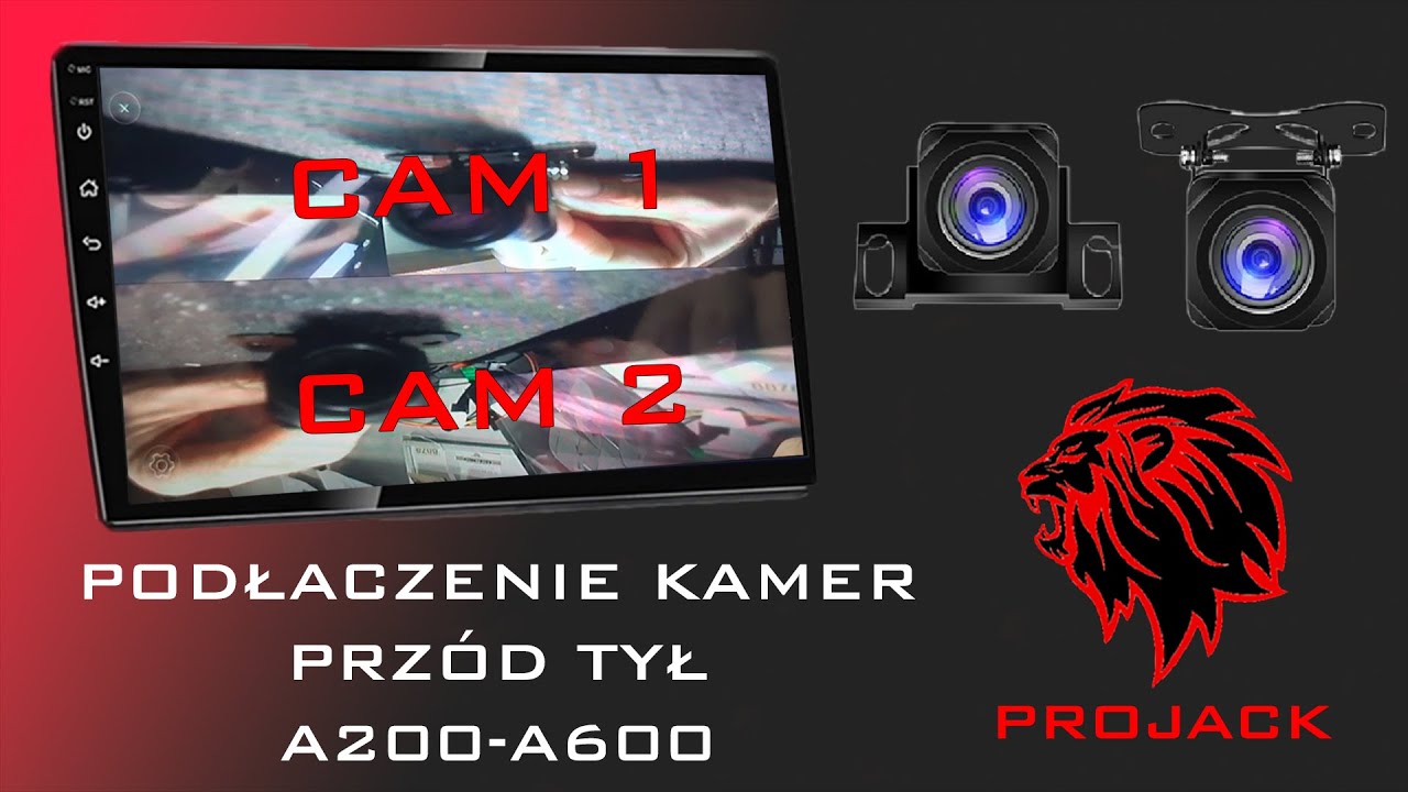 PODŁĄCZENIE KAMER PRZÓD TYŁ DO RADIA MODELE A200 A400 A600