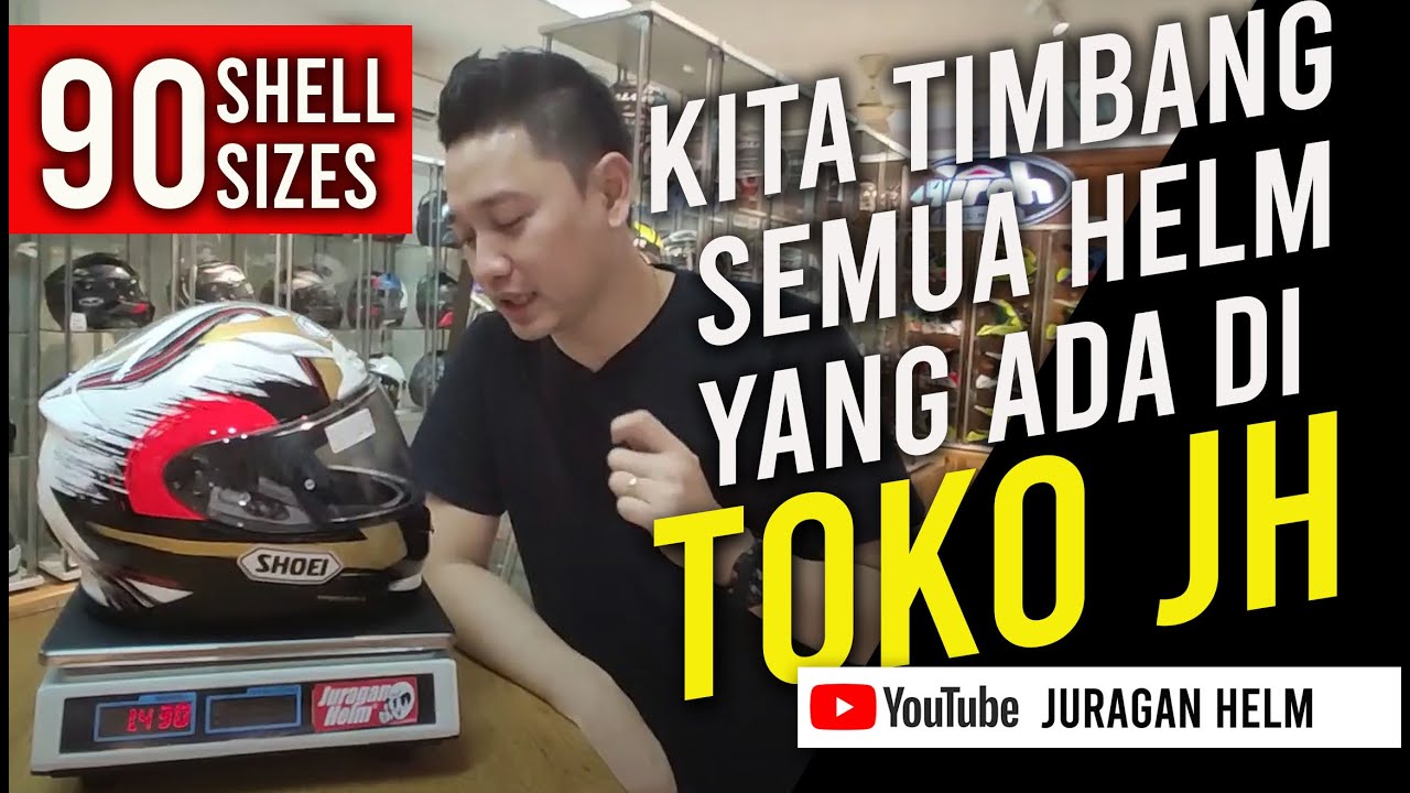 Kita timbang berat semua helm yang ada di toko! | Juragan Helm