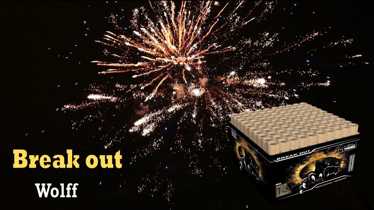 💥 Break out Wolff vuurwerk | 100 shots | 2000 gram | Dikke beuker met een foutje