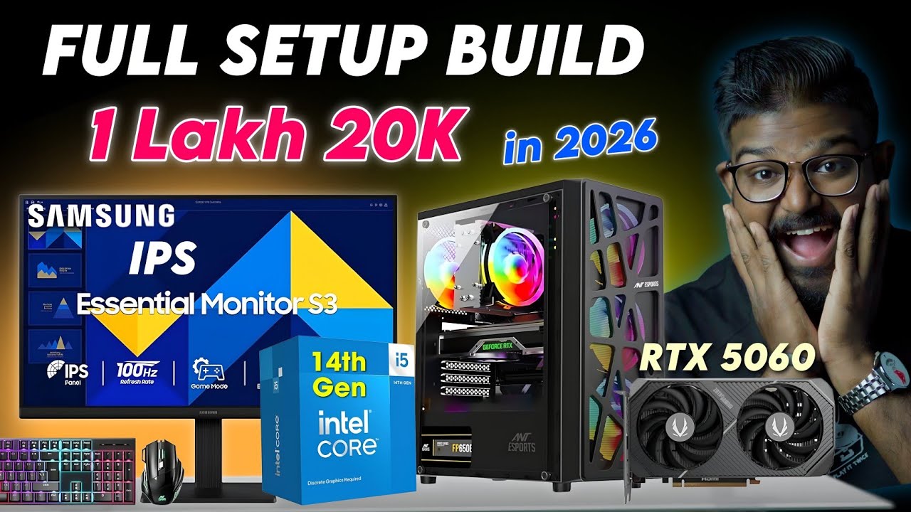 Full Setup Gaming & Editing PC Build Under 1 Lakh 20k | PC Build 2026
