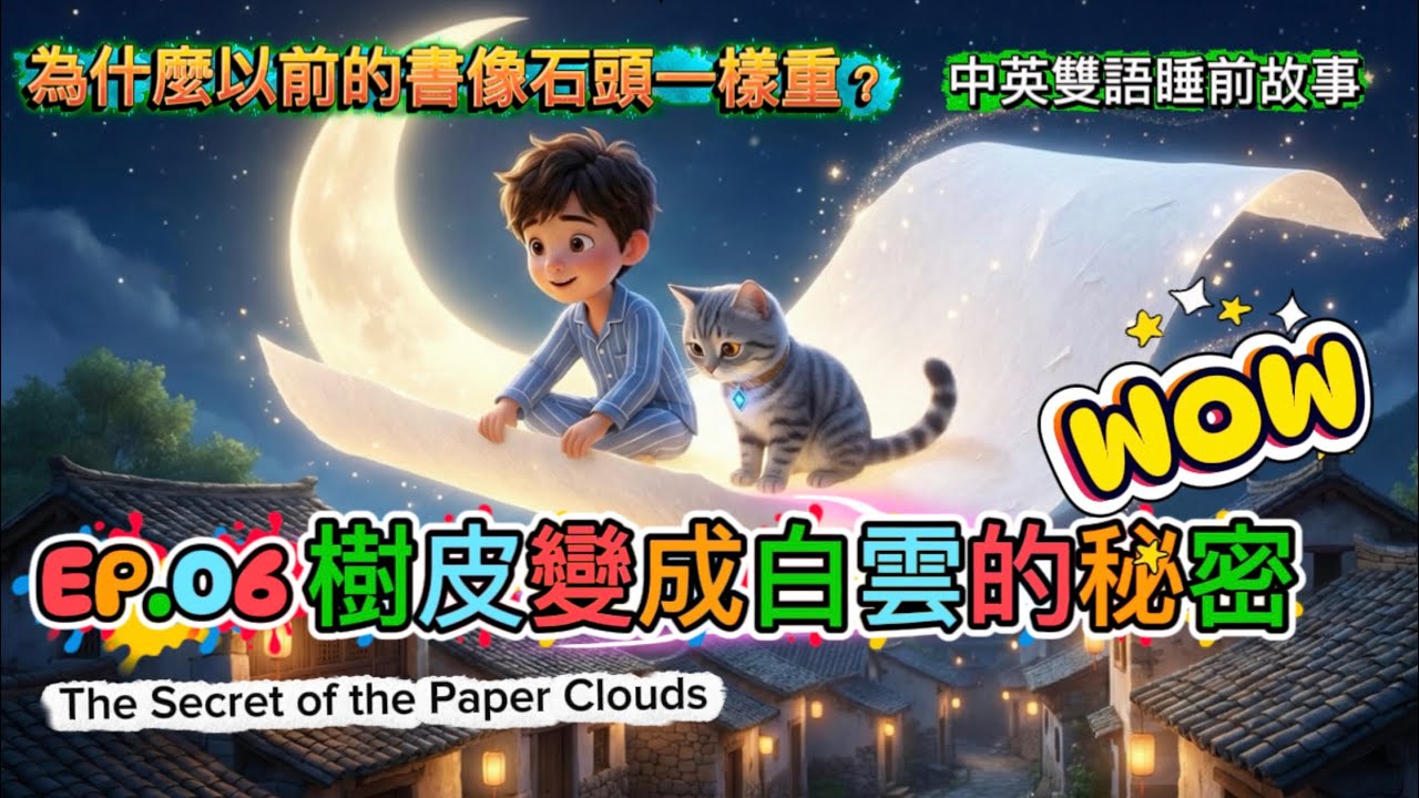 貓咪 Boru 的漢朝大冒險！🐱 為什麼以前的書像石頭一樣重？| 兒童英文學習 | 睡前故事 (附中英歌詞)