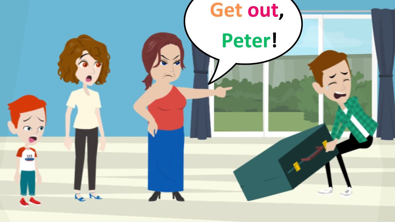 Lucas's father is scared of his mother in law - Funny Cartoon Story - Lucas English