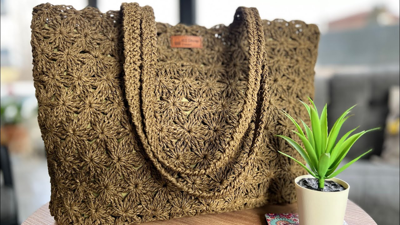 Бумажный пакет крючком «Жасмин» #crochetbag #crochetbagpattern