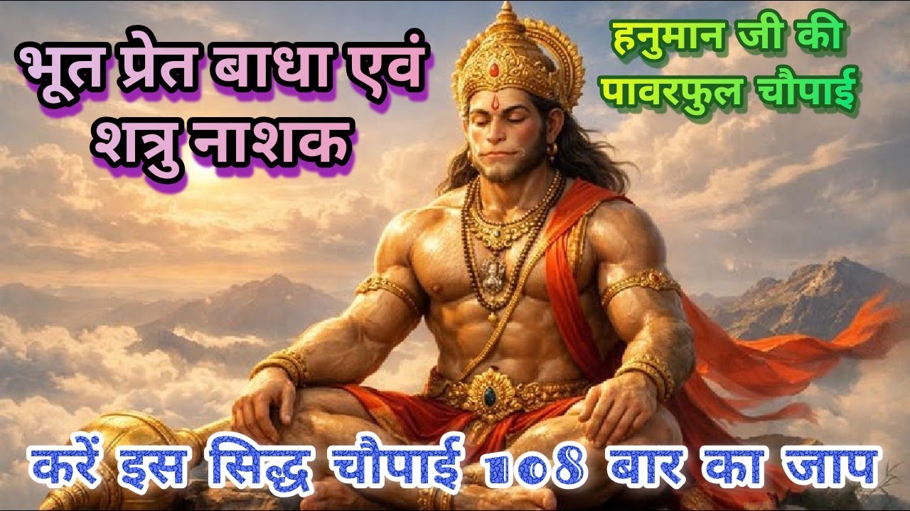 भूत प्रेत एवं शत्रु नाशक ~ आपन तेज सम्हरो आपै तीनों लोक हांक ते कापै #hanumanchalisa #chaupai #ram 