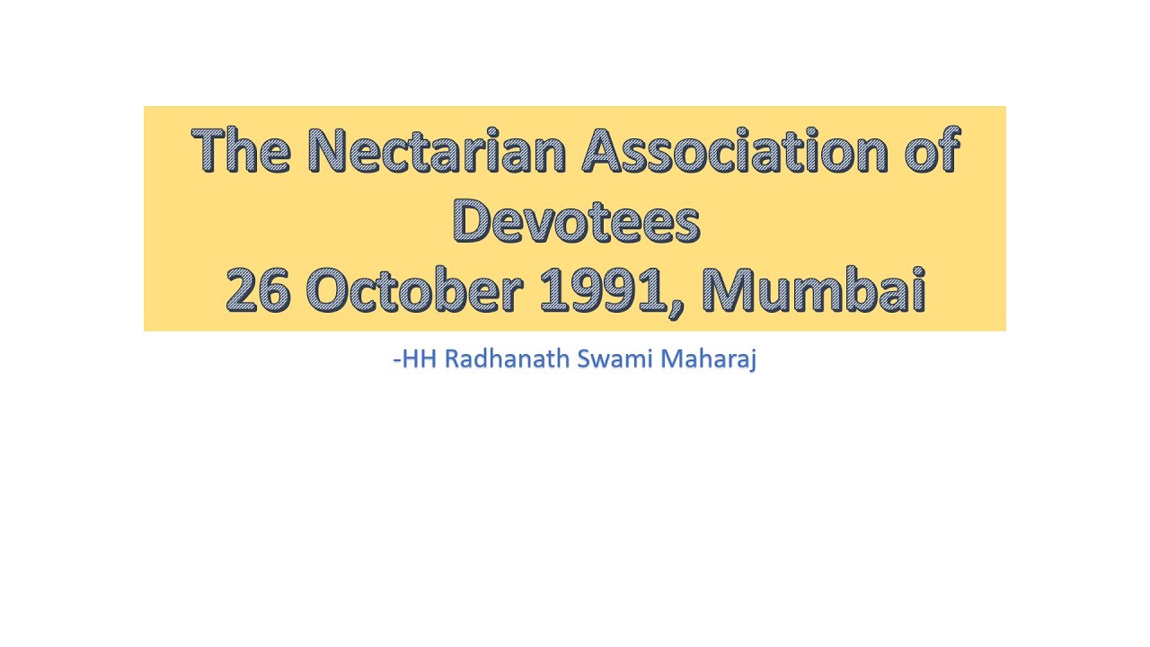 28 1991 098 The Nectarian Association of Devotees CC AL 01 Mumbai 26 10 91