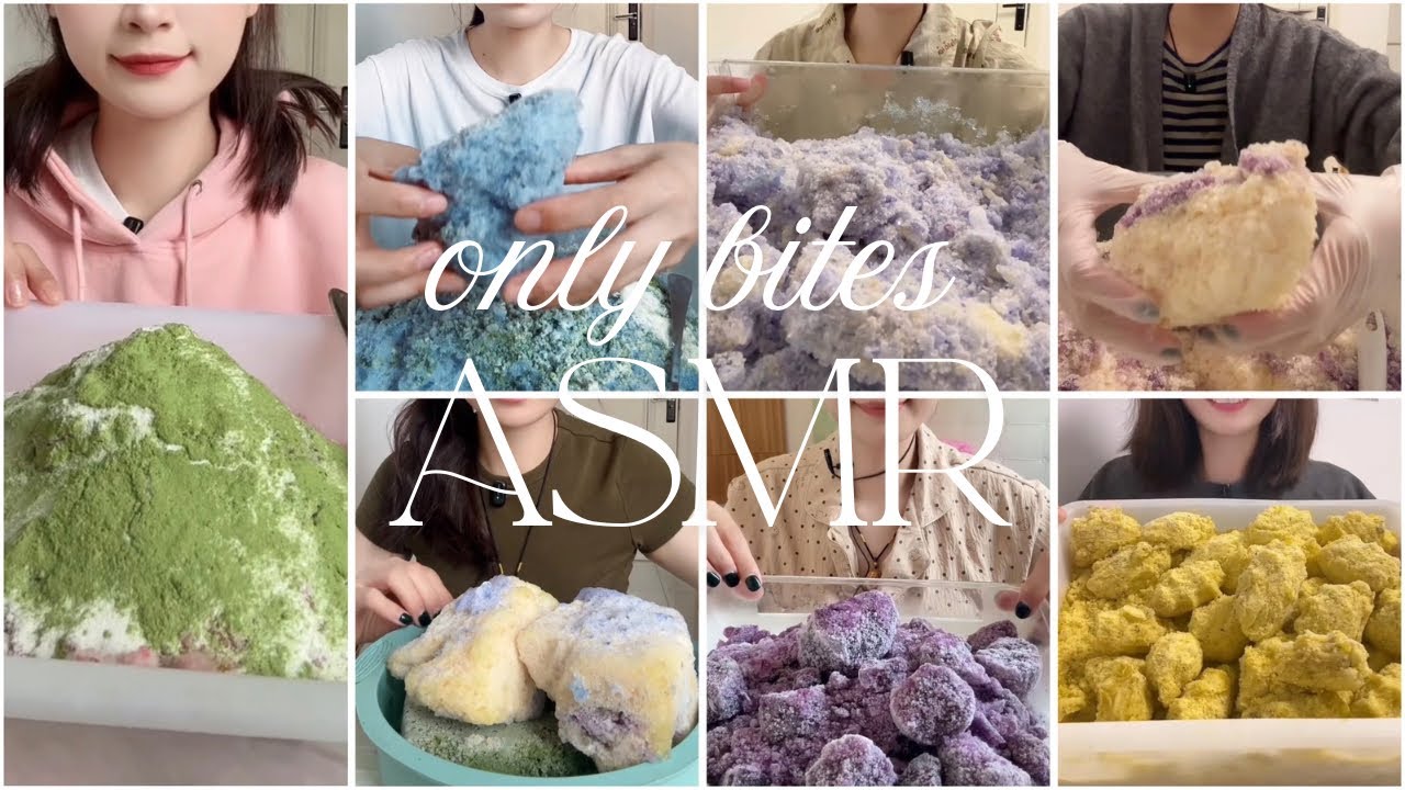 EATING DRY SQUEAKY FLAVOURED ICE ONLY BITES ASMR / ICE EATING VIDEO COMPILATION