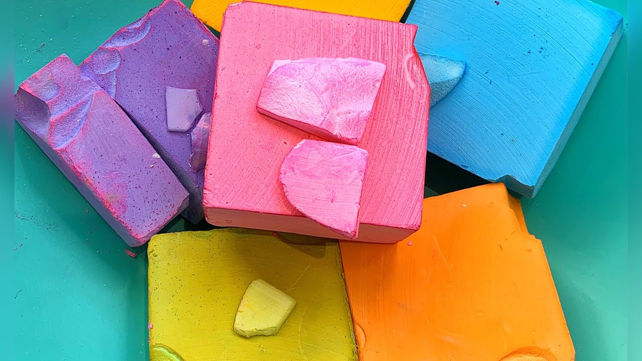 ASMR | 6 dyed blocks | crunchy | powdery | satisfying | relaxing | stress relief | anxiety relief