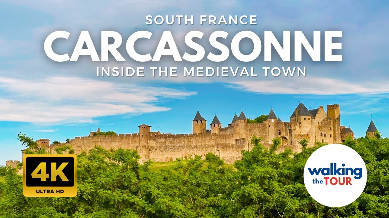 Carcassonne France Walking Tour 4K Medieval UNESCO World Heritage Site