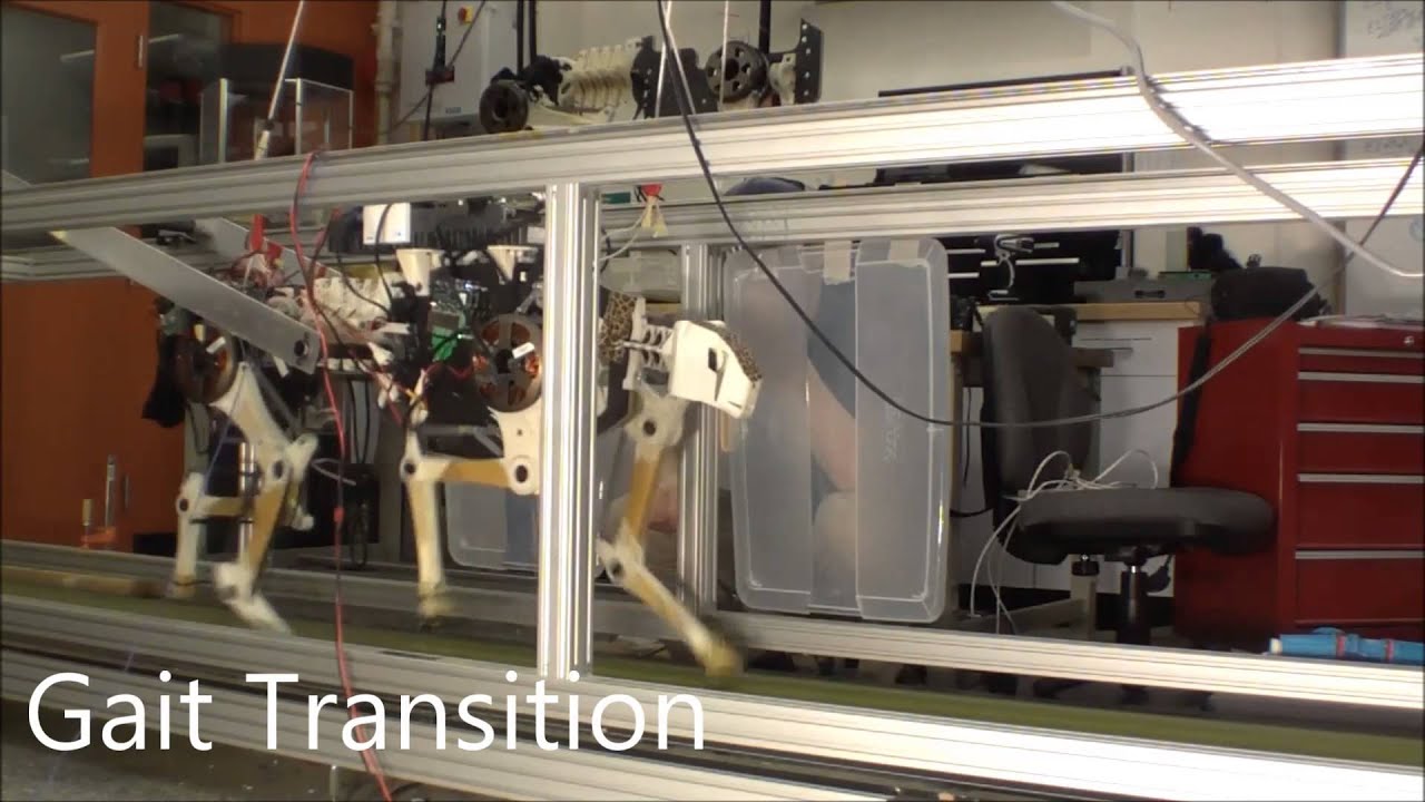 MIT Cheetah runs at 22 km/h, Gait transition from trot to gallop