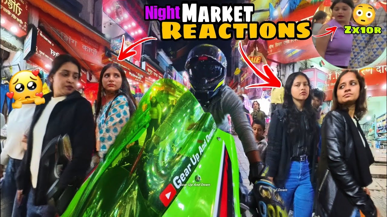 First Time Dehradun Night Market Reaction on My New Zx10r 🌃 CuteGirls Reactions On Zx10r 😳