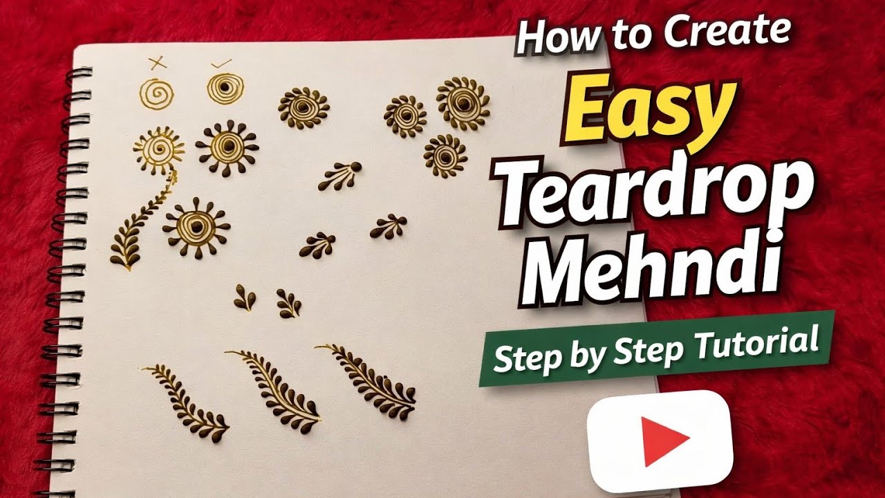 Complete Teardrop Mehendi Course | All Teardrop Patterns Step by Step | Mehendi Spark