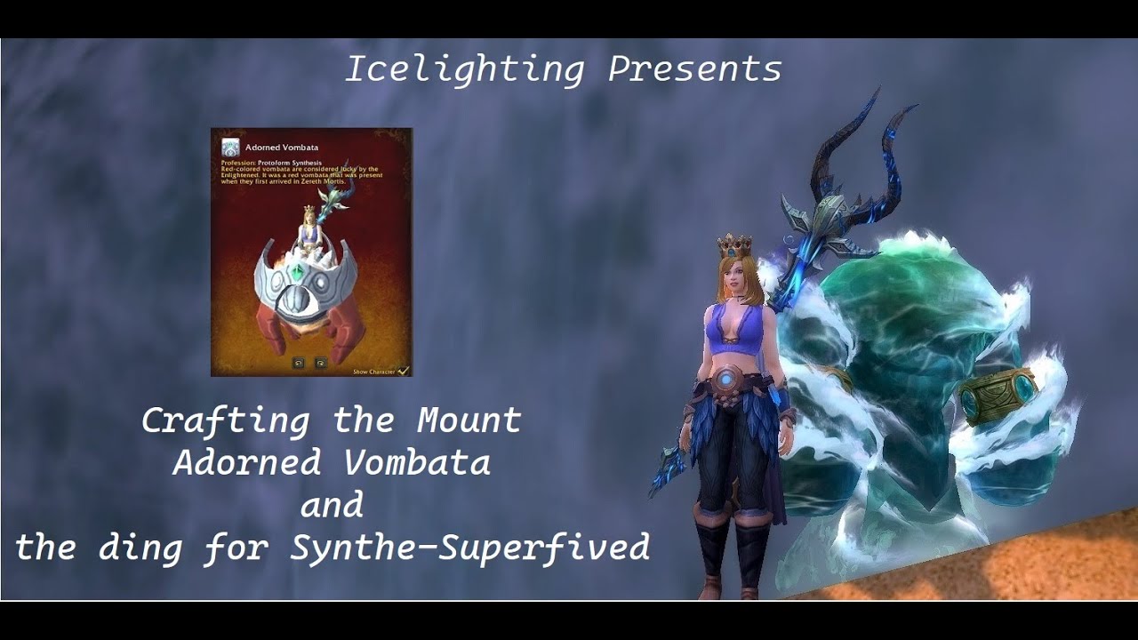 Crafting the Mount Adorned Vombata- ding for Synthe-Superfived - lens of focused intention - genesis