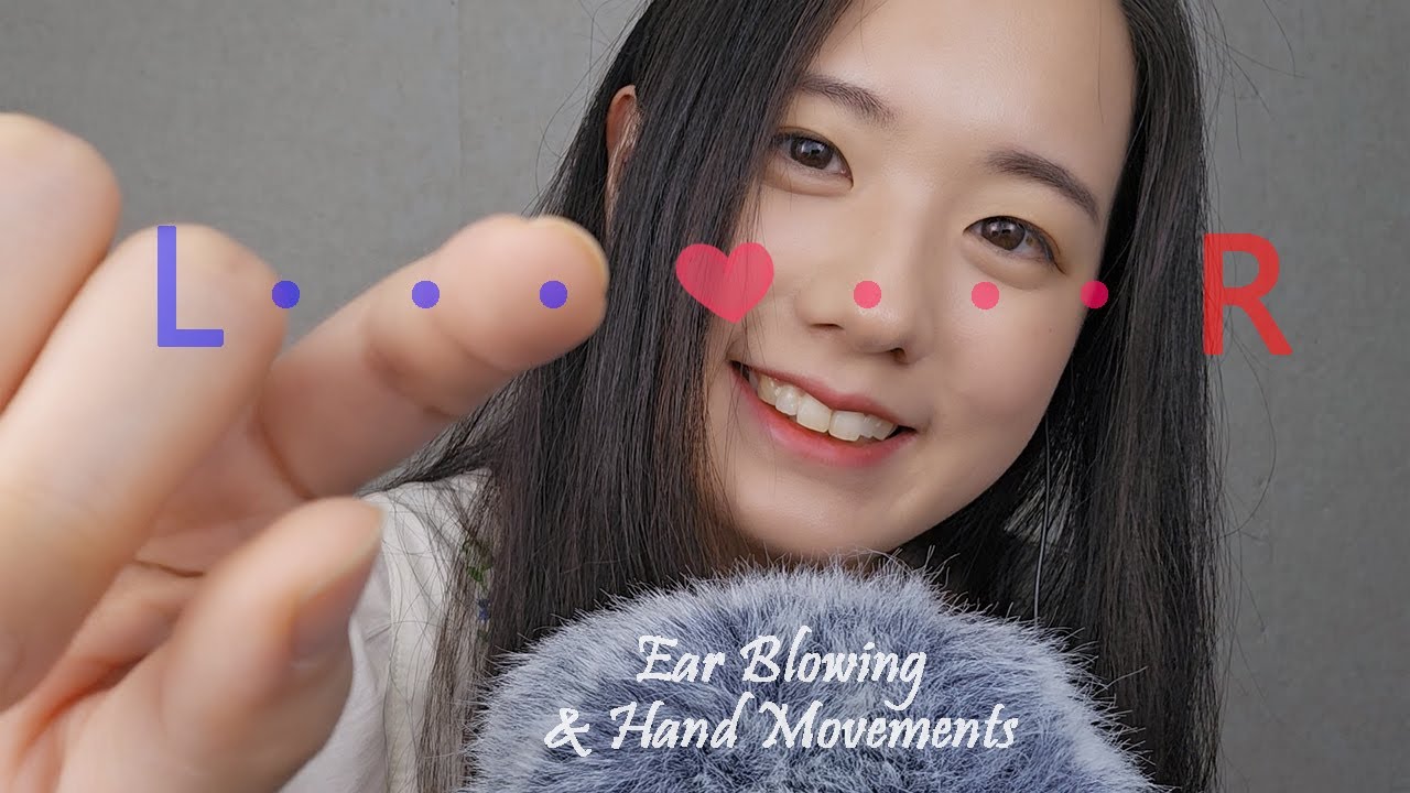 ASMR Ear Blowing & Hand Movements | Left to Right, Fluffy Mic Touching, 1 Hour (No Talking)