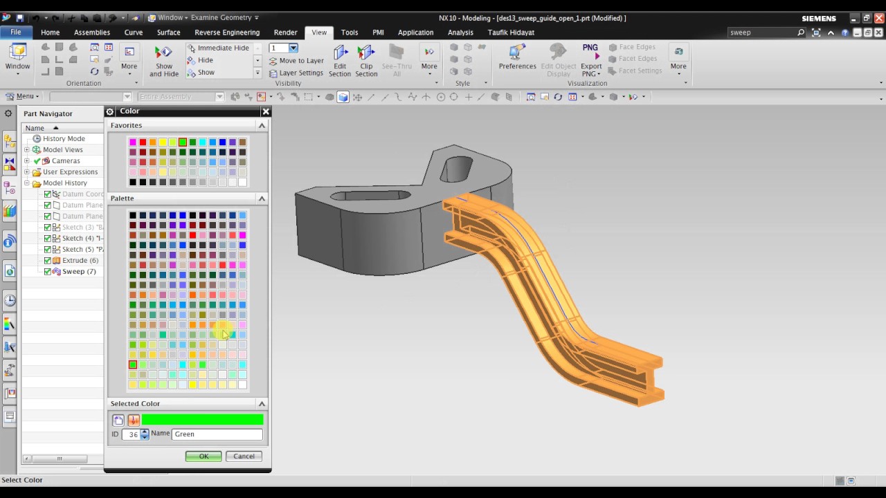 NX CAD : Sweep Along Guide