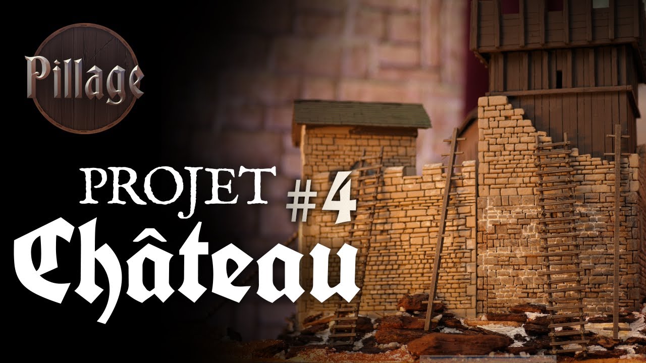 Base du château médiéval (socle et douve) et échelles de siège !