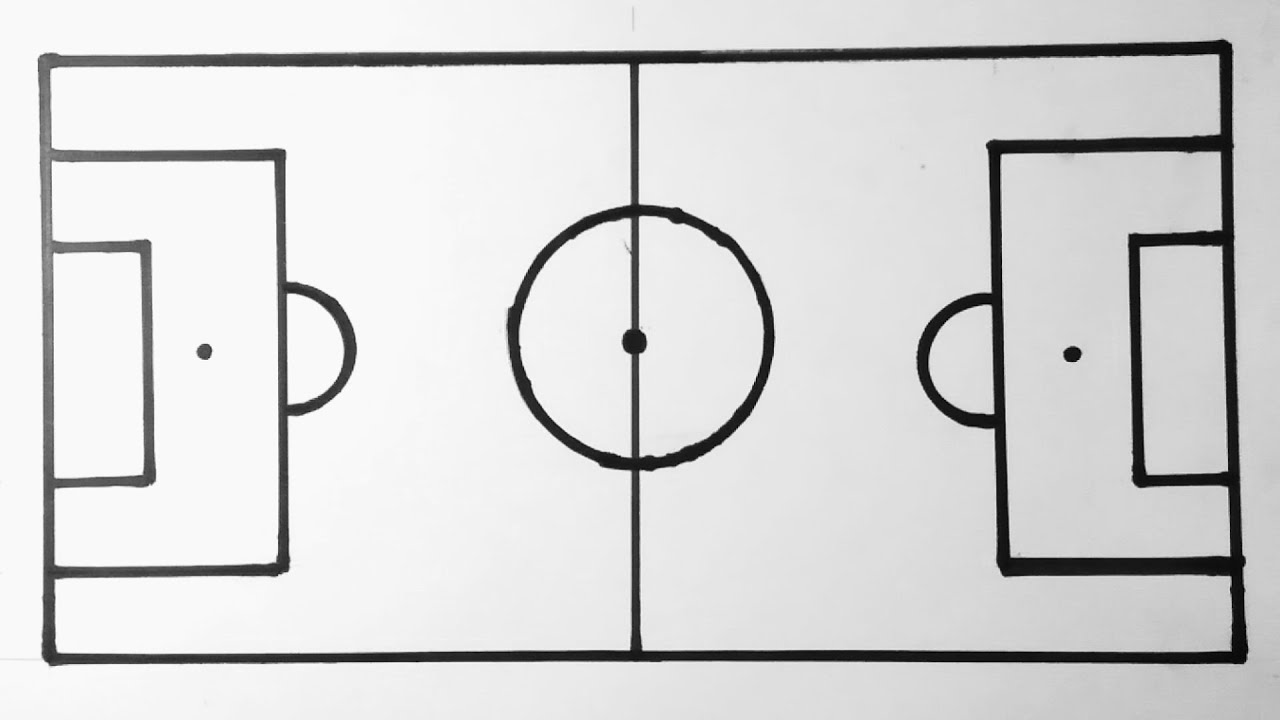 Cara menggambar lapangan sepak bola