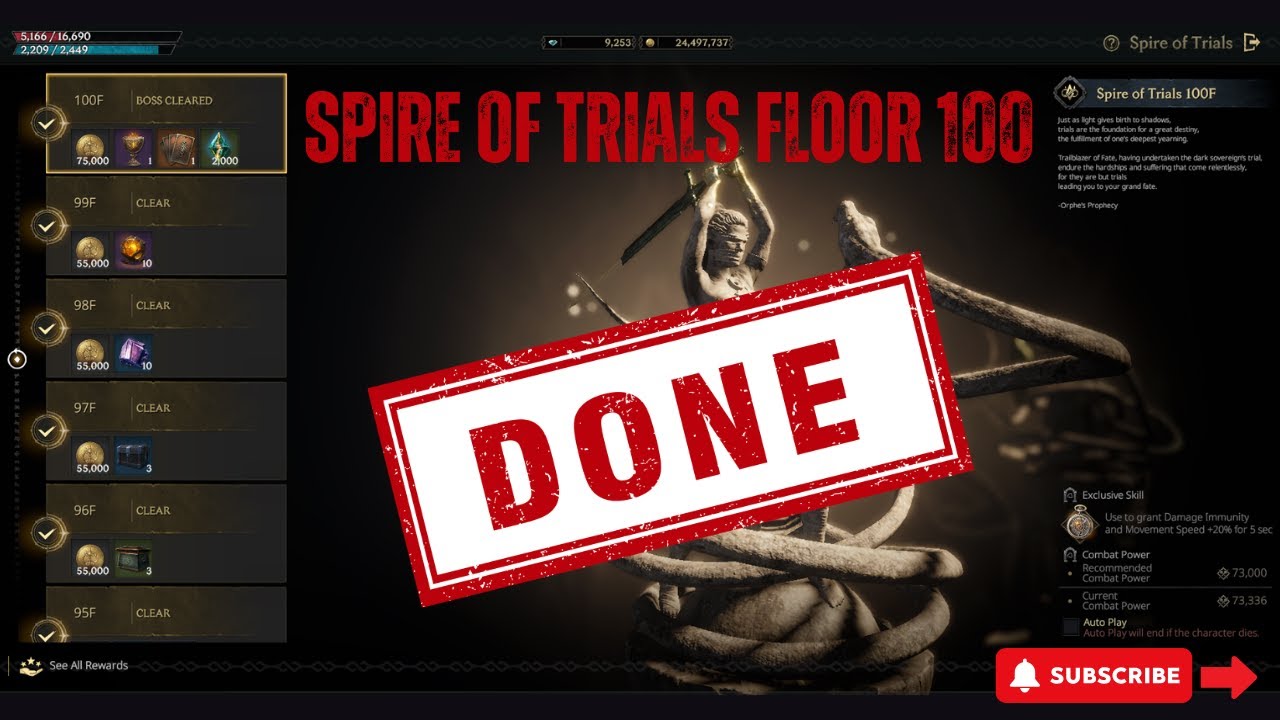 Lord Nine Spire of Trials Floor 100 | Greatsword Gameplay | Zvlad
