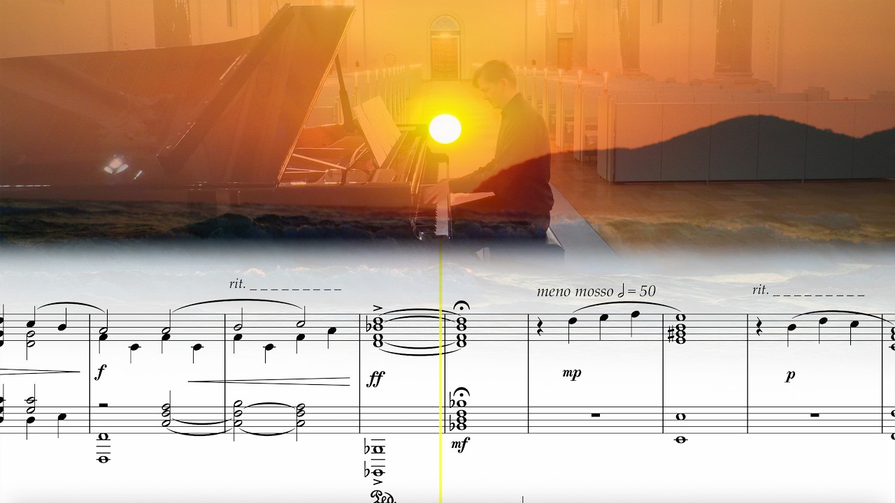 Sunset for Piano by Frederik Magle (scrolling sheet music) - New Recording 2026