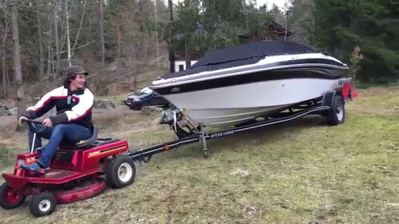 Can a lawn mower pull a speedboat? Will This Work? Pulling Power!
