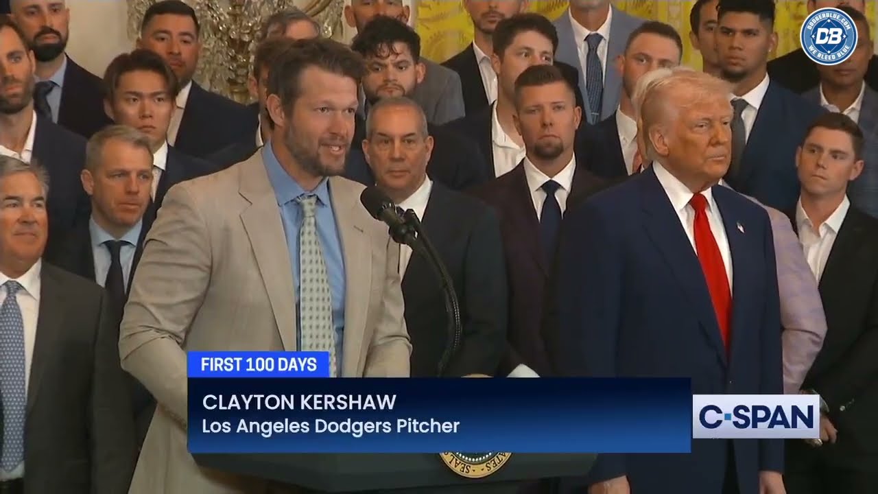 Dodgers visit White House: Clayton Kershaw's speech and gift to President Trump